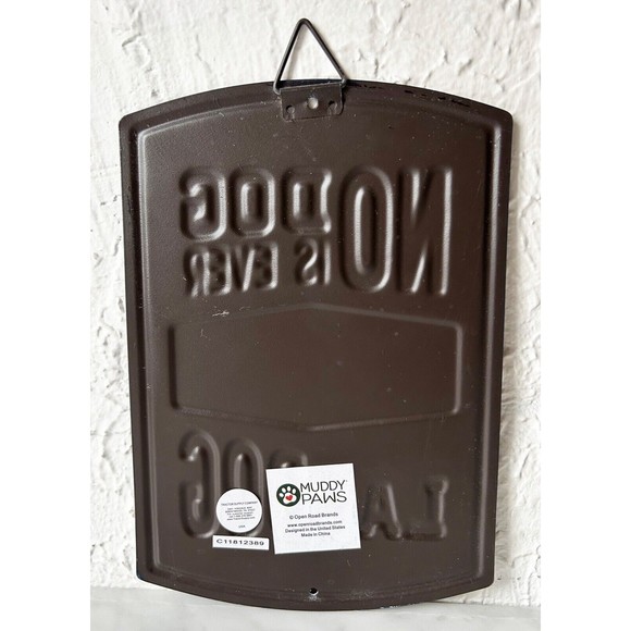 No Dog is Ever Too Big to be a Lap Dog Die Cut Tin Wall Sign Navy Blue 9 x 6.25 - Picture 2 of 4